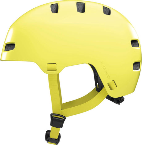Abus cykelhjelm xoxo mono gul l - 57-61 cm - gul - velegnet til brug på elcykler - bycykler - 440 g