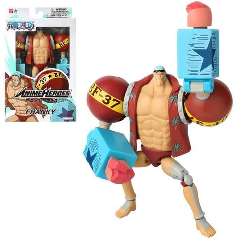 Bandai – anime heroes one piece – franky – manga figur 17 cm – artikuleret franky figur – officiel licens i ét stykke – samling – børnelegetøj 4 år og + – 36938