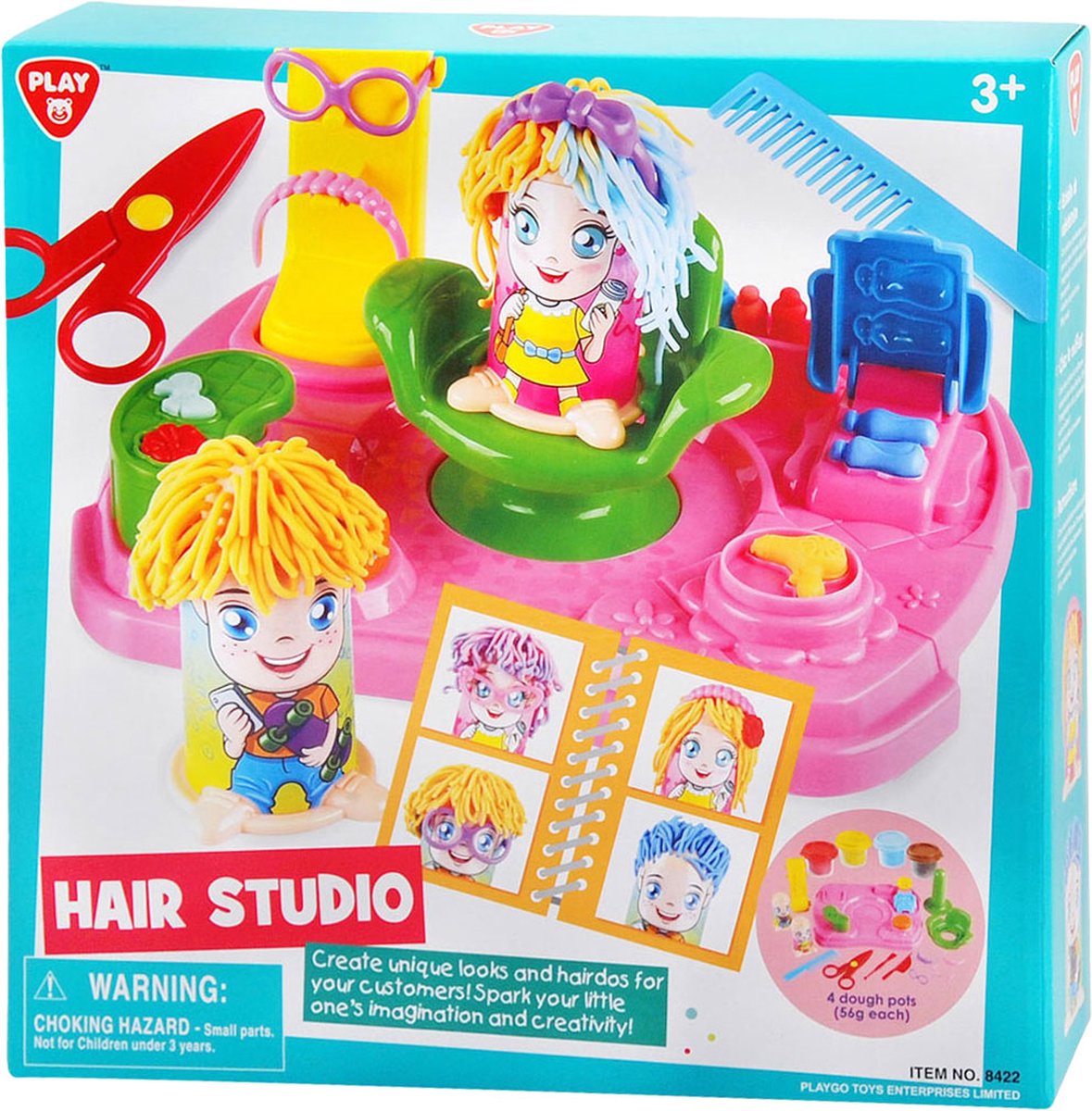 Playgo play hair studio lersæt - kreativt lerlegetøjssæt til børn.