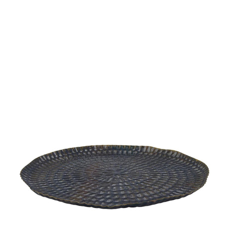 Dijk natural collections metalbakke sort guld 38x38x2cm