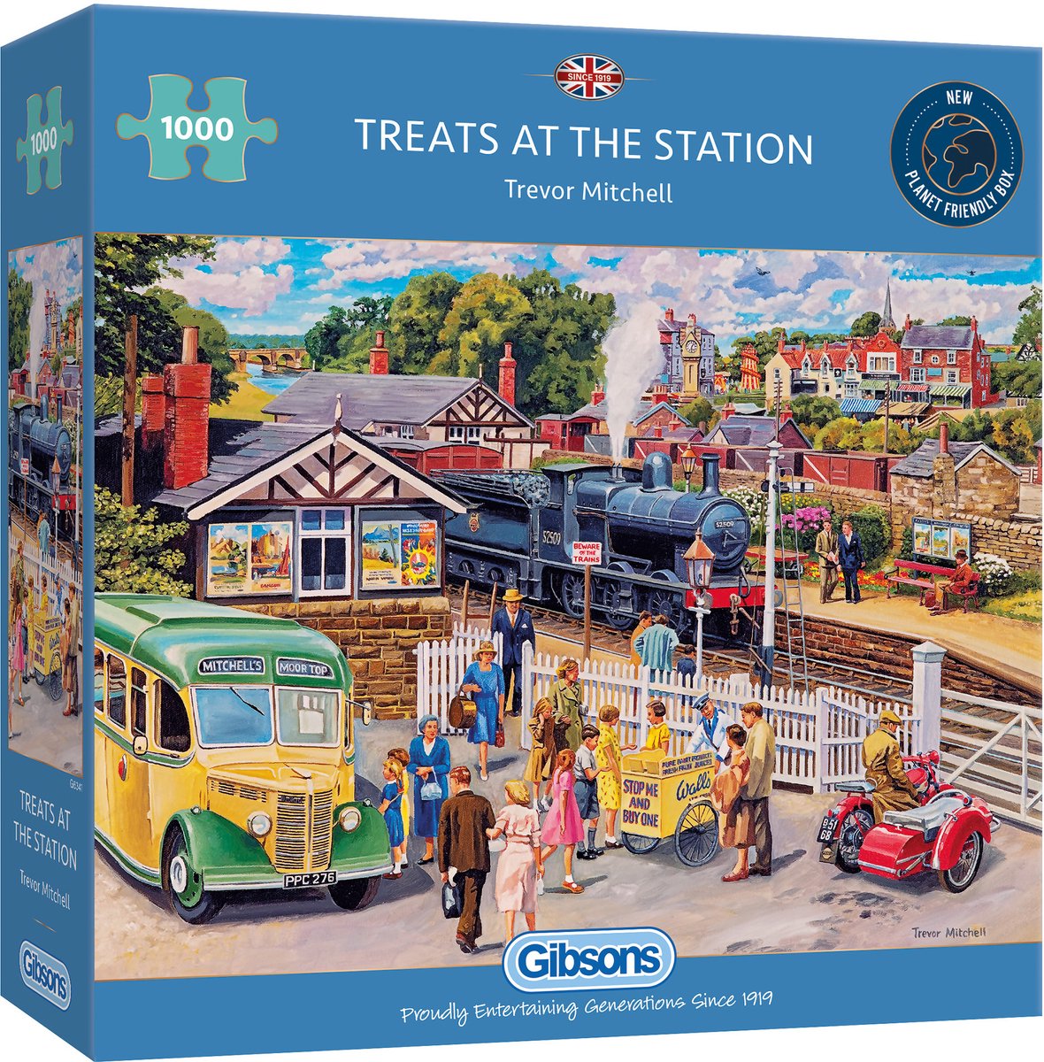 Gibsons - godbidder på stationen (af trevor mitchell) - 1000 brikker 68×49cm (b×h) - puslespil for voksne
