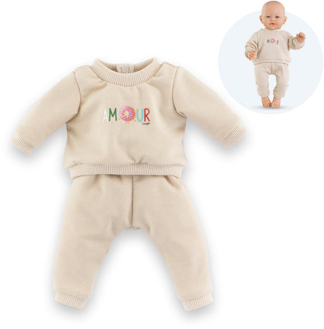 Corolle beige træningsdragt til babydukke, 42 cm