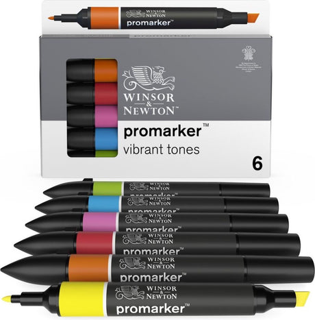 Winsor Newton 0290110 ProMarker™ 6 levende toner | professionelle layout markører alkohol markører