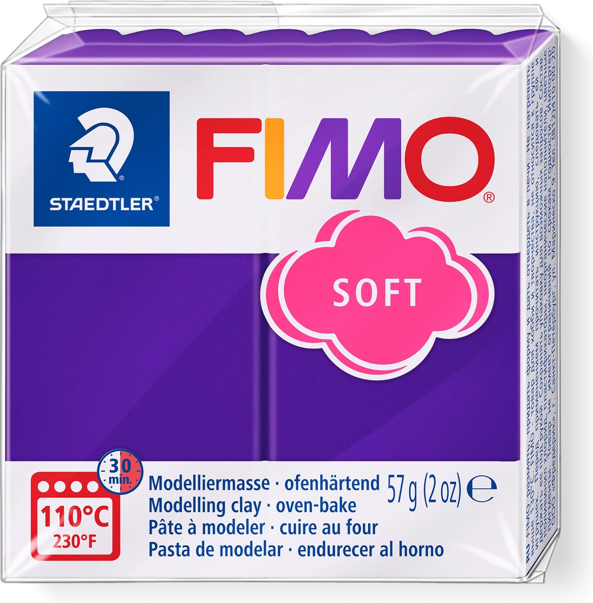 Fimo blød ovnhærdende modellervoks standardblok 57 g - blomme