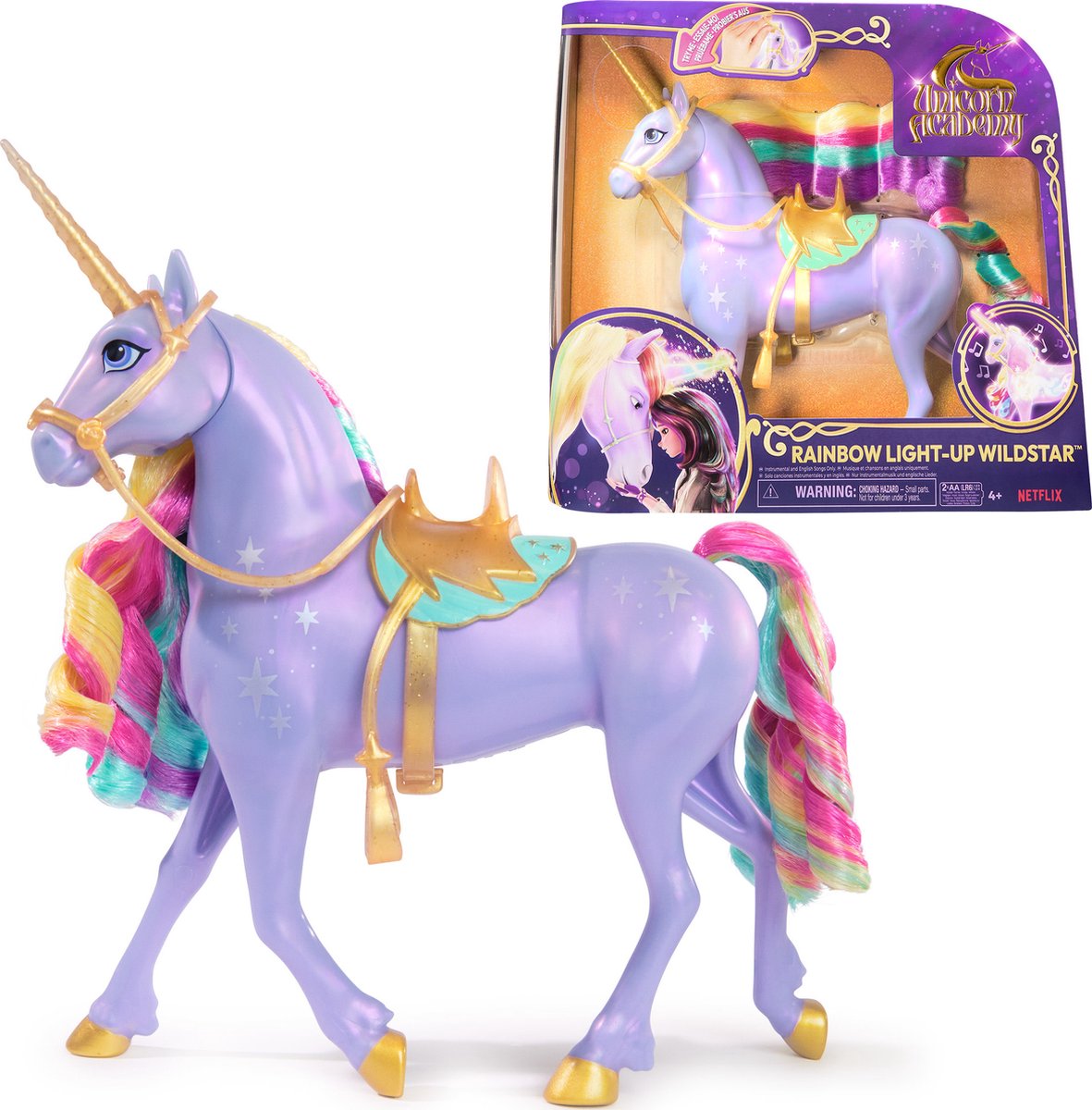 Unicorn academy unicorn wildstar rainbow lightup 28cm