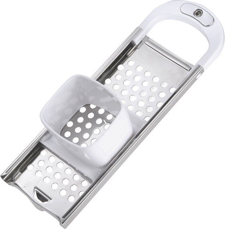 Westmark spaetzle hobel med dejskyder, spaetzle skærer velegnet til kogegryder op til ø 24, rustfrit stål plast, knop, hvid sølv, 61122270