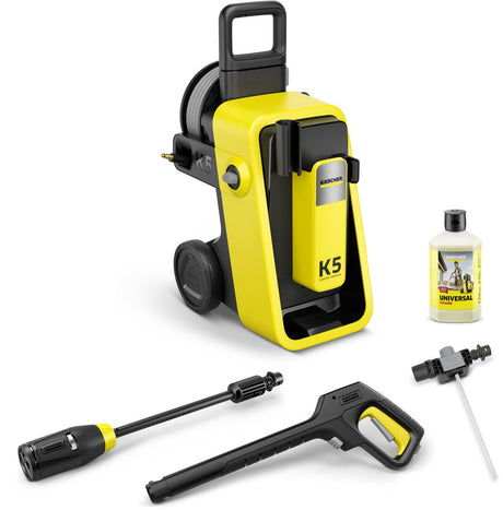 Kärcher k 5 comfort premium højtryksrenser - 145 bar - 500 l h - 40 m² h - slangetromle - 4-i-1 sprøjtelanse - velegnet til bl.a. bil - terrasse - cykler - motorcykler - havemøbler og arealer omkring huset