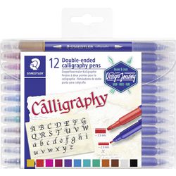 Staedtler designrejse - kalligrafi pen duo point - sæt med 12 stk