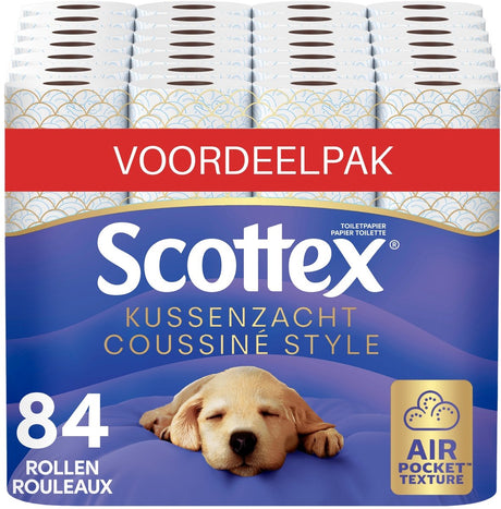 Scottex ® toiletpapir - polstret blødt design toiletpapir - 84 ruller - ultimativ komfort - værdi emballage