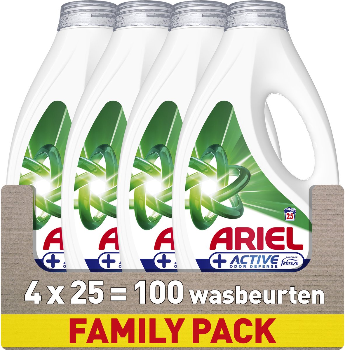 Ariel vaskemiddel + aktiv lugtbeskyttelse - 4 x 25 vaske