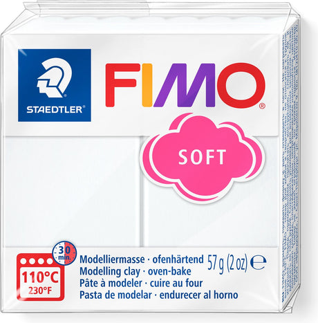 Fimo blød ovnhærdende modellervoks - hvid - 57 g