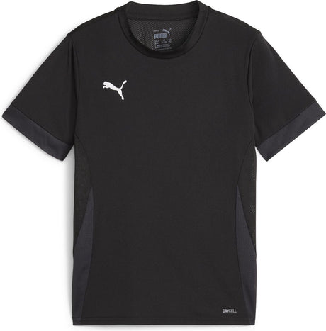 Puma teamgoal matchday trøje jr unisex sportstrøje - sort-hvid-flad mørkegrå