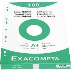 Indekskort exacompta 13666e hvidt papir