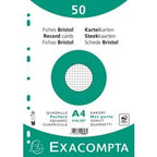 Indekskort exacompta 12606e hvidt papir