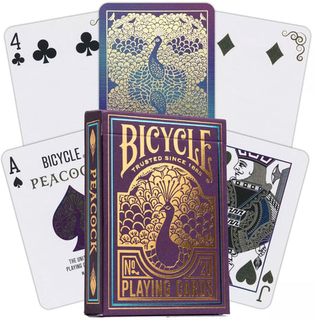 Cykellilla påfugl - førsteklasses spillekort - poker - ultimative - med finish med kold folie