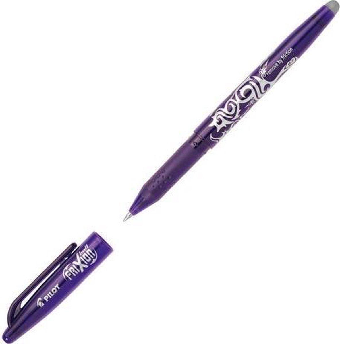 Pilot frixion kuglepen 0,7 mm sletbar pen - æske med 12 - violet