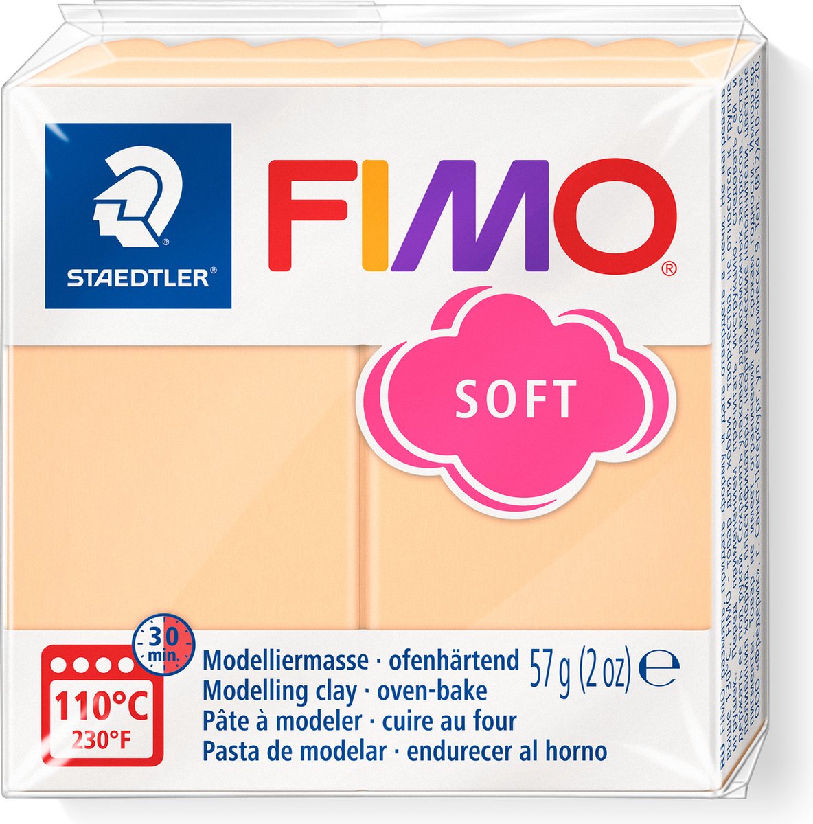 Fimo blød modellering ler 57 g fersken