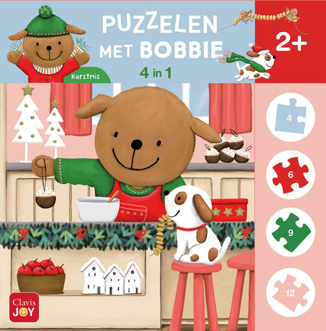 Clavis laver puslespil med Bobbie. 4 i 1 puslespil jul