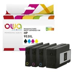 Blækpatron owa 953xl kompatibel cyan, gul, magenta, sort