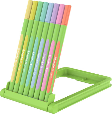 Schneider skriveredskaber schneider fineliner - line-up - linjebredde 0,4 mm - pastel - justerbart penalhus - 8 dele assorterede farver - s-191088