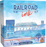 White goblin games railroad ink - dyb blå version terningespil
