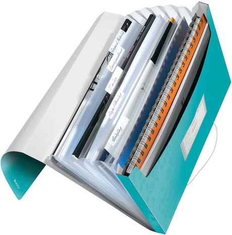 Leitz wow projektmappe pp - med 6 rum - isblå