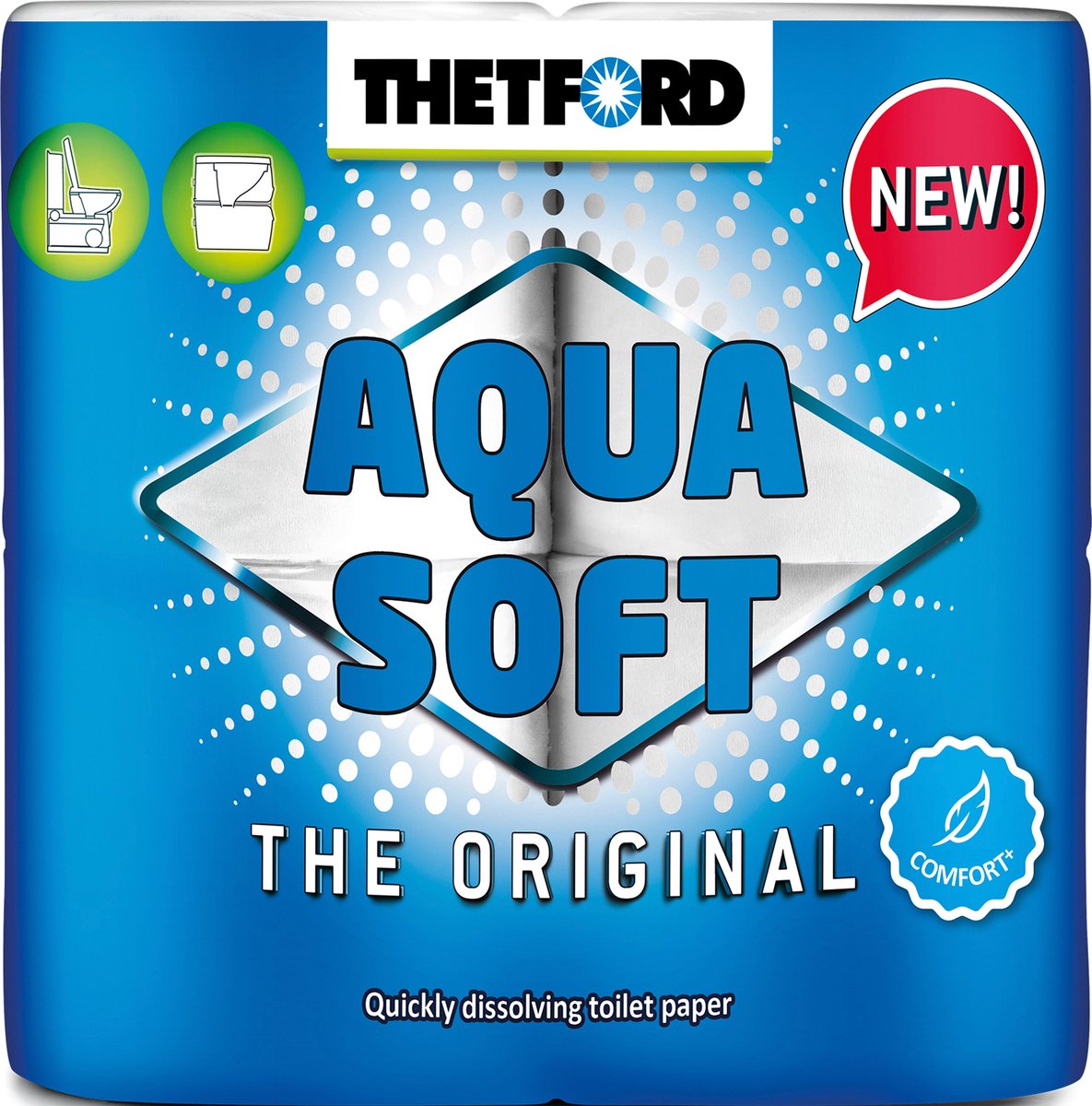 Thetford - aqua blødt toiletpapir - 4 ruller