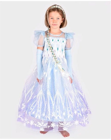 Den goda fen fancy dress frozen prinsessekjole - 98-104cm - 3-4 år - blå