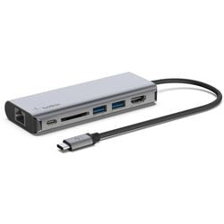 Belkin Connect Multi-Port 6-i-1 USB-C Hub dockingstation (sølv)