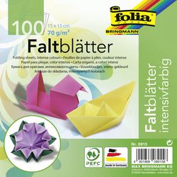 Håndværkspapir folia 15 x 15 cm 70 g m² farvesortiment 100 ark