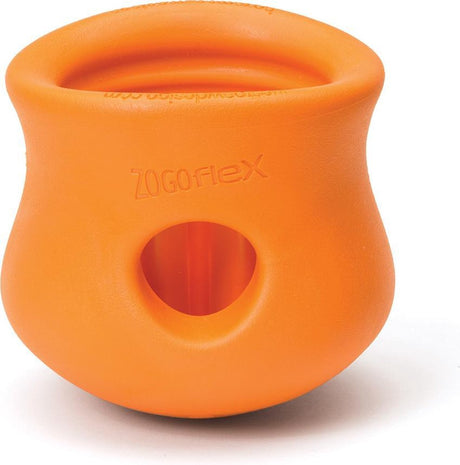West paw toppl zogoflex - stærkt hundelegetøj - slowfeeder - orange - stor - 10 cm