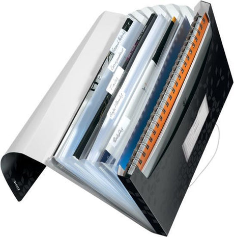 Leitz wow projektmappe pp - med 6 rum - sort
