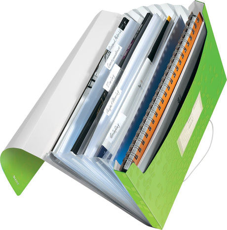 Leitz wow projektmappe pp - med 6 rum - grøn