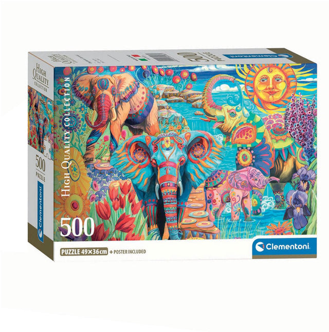 Clementoni puslespil elefanternes karneval, 500 stk.