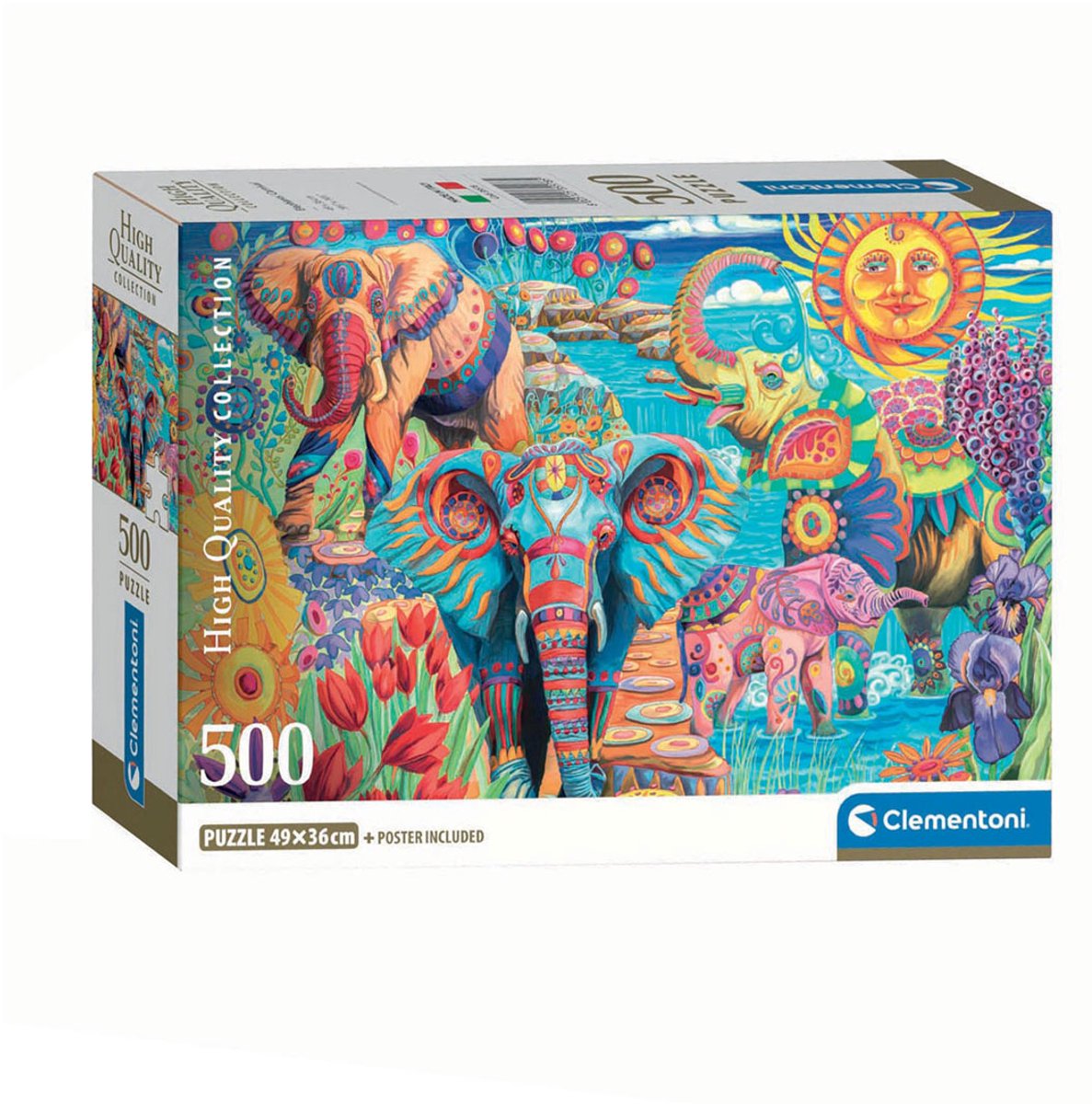 Clementoni puslespil elefanternes karneval, 500 stk.