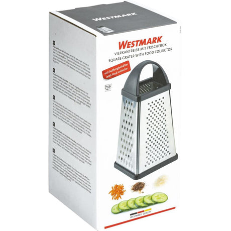 Westmark firesidet rivejern med opsamlingsbakke, 4 riveflader, højde: 25 cm, rustfrit stål plast, sølvsort, 11882260
