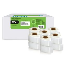Dymo originele labelwriter adreslabels voor retouren | 25 mm x 54 mm | 12 met elk 500 labels (6.000 zelfklevende etiketten) | geschikt voor de labelwriter labelprinters | gemaakt in europa