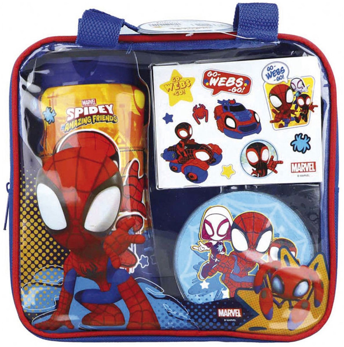 Marvel - spiderman gavesæt - shower gel 300ml + tatoveringsark + svamp + taske