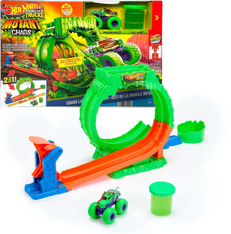 Hot Wheels Monster Trucks Mutated Chaos Looping Challenge - Legesæt med Wreckin' Wolf Toy Truck og Slime