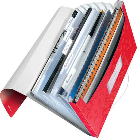 Leitz wow projektmappe pp - med 6 rum - rød