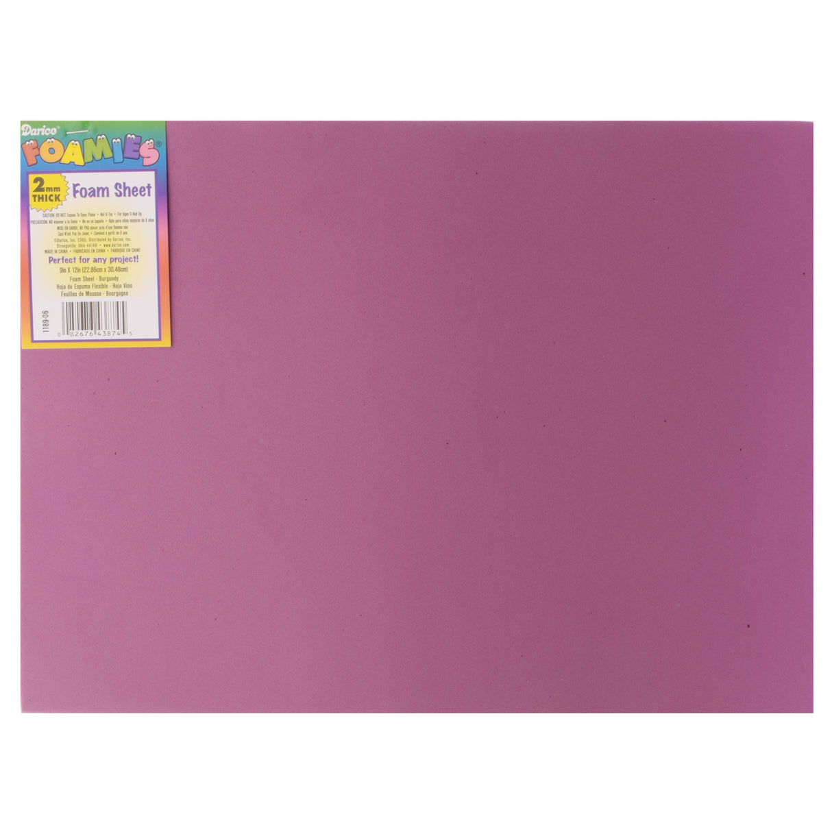 Darice • foamies skumplade 2mm 22,5x30cm bordeaux