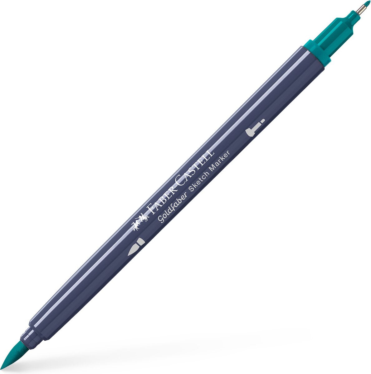 Faber-castell skitsetusch - goldfaber - 1 stk - 313 mørk koboltgrøn - alkoholtusch - fc-164700