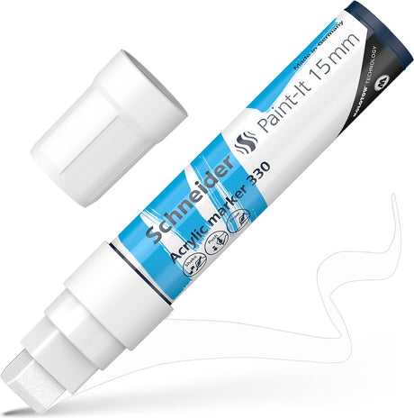 Schneider skriveredskaber schneider akryl tusch - paint-it 330 - skrivebredde 15 mm - hvid - s-120349
