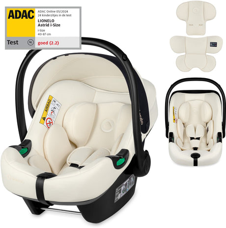 Lionelo Astrid i-size autostol – adac 5-stjernet – 40-87 cm – rwf – memory foam – justerbar nakkestøtte (7 cm) – holmbergs bælter – kompatibel med isofix-base klapvogn – i-size standard – let sikker