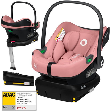 Lionelo astrid i-size sæt – autostol 40–87 cm + isofix base – adac testet – r129 i-size – memory foam – justerbar nakkestøtte – sidebeskyttelse – dri-sæde – letvægts – universelt kompatibel