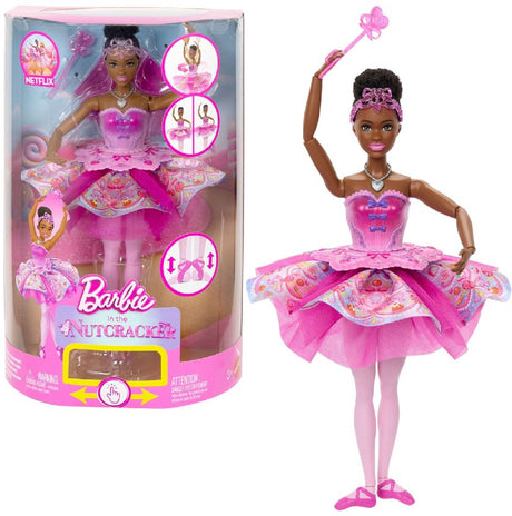 Barbie i Nøddeknækkeren sukkerblommedukke - med tutu og ballerinatilbehør