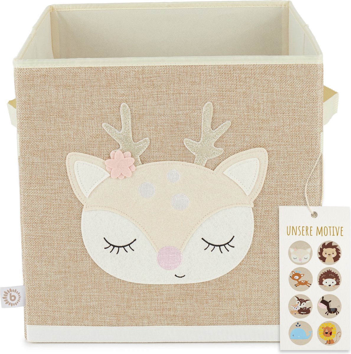 Bieco deer ella 32cm stof opbevaringsboks 04010463