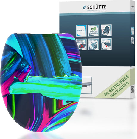 Schütte toiletsæde 82191 neonmaling - duroplast - soft close - kromhængsler - indretning - 1-sidet print