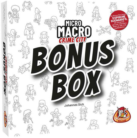 White goblin-spil - mikromakro: kriminalitetsby - bonusboks - samarbejdsspil - 1 til 4 spillere - 3 episke scenarier - kan kun løses med alle 4 udgaver - 11 bonusscenarier