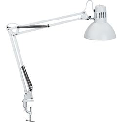 Maul study bureaulamp - metaal - wit - e27 fitting - tafellamp met klem